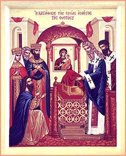 Placing the Belt of the Theotokos